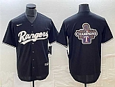 Men's Texas Rangers Black 2023 World Series Champions Big Logo Cool Base Stitched Baseball Jerseys,baseball caps,new era cap wholesale,wholesale hats